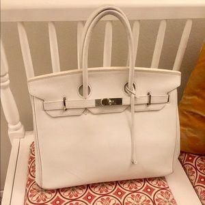 White 35cm Birkin Style bag